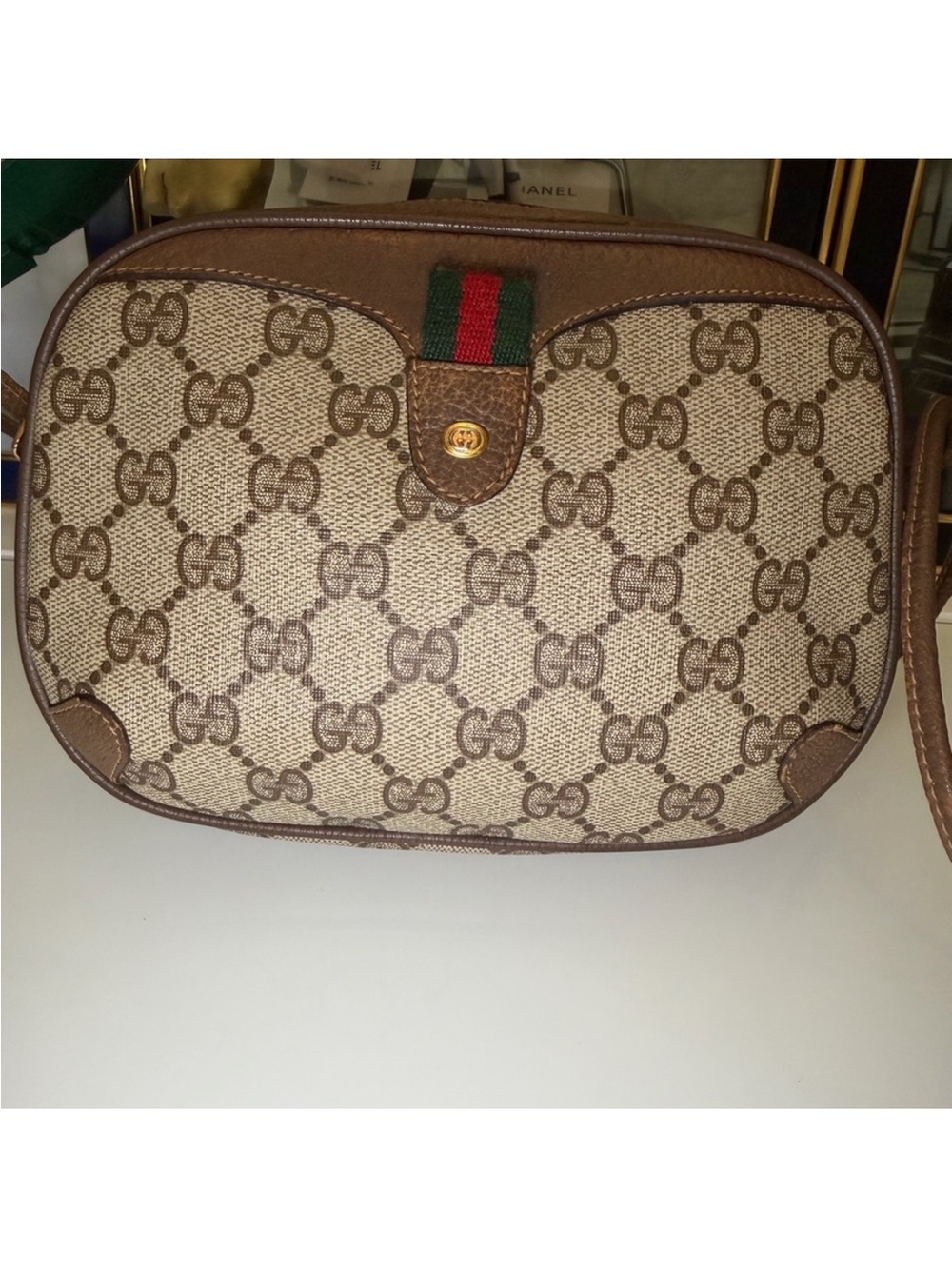 Vintage Gucci Web Crossbody Bag GG Coated Canvas Small with COA - Picture 6 of 15